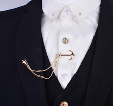 Load image into Gallery viewer, Anchor Chain Gold Chain Tie Pin