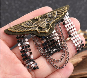 Wings Military Chain Brooch