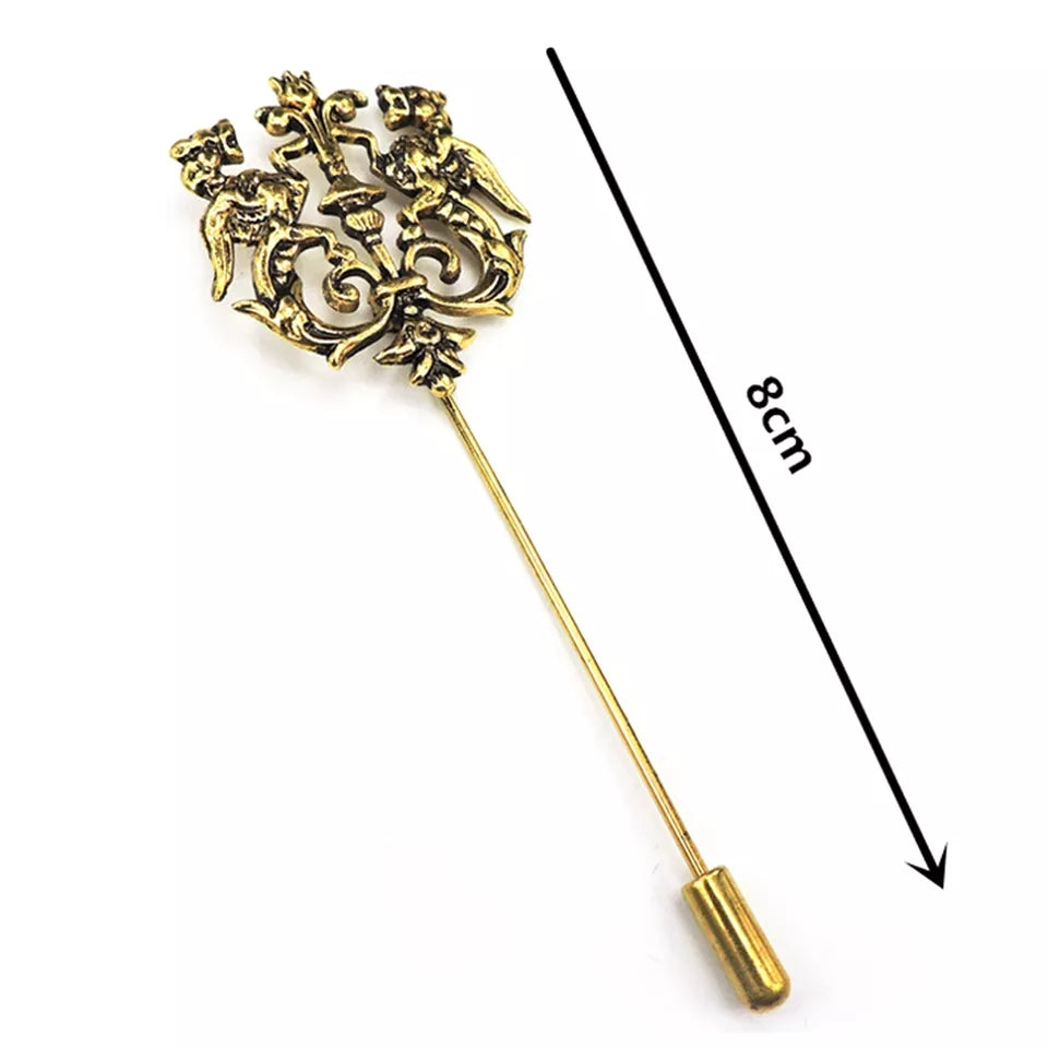 golden lion crown lapel pin for men in Pakistan