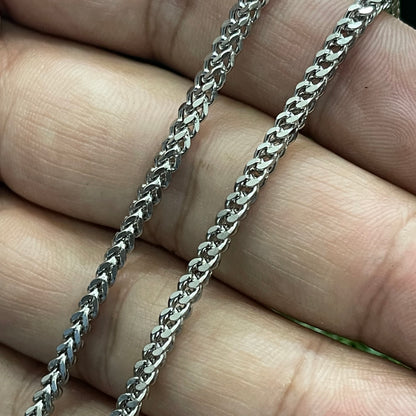 2mm Silver Square Foxtail Neck Chain For Men In Pakistan