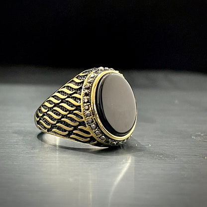 black stone italian silver ring for men in pakistan