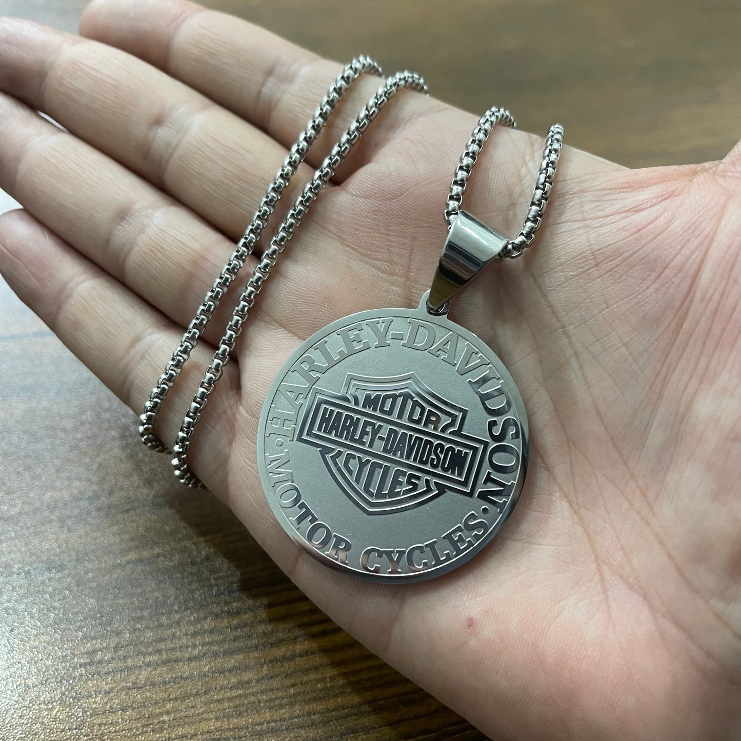 Harley Davidson Coin Pendant Necklace For Men