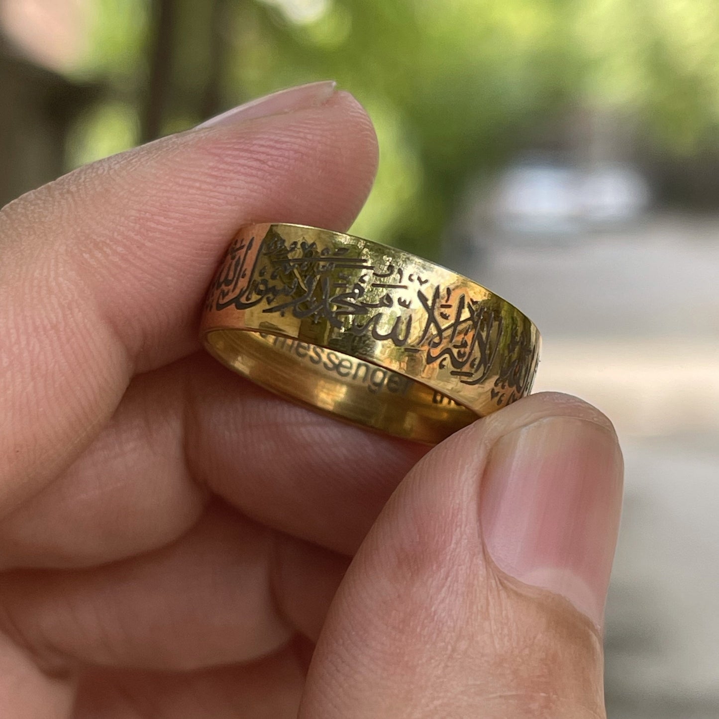 Kalma Islamic Ring For Men Women (Golden)