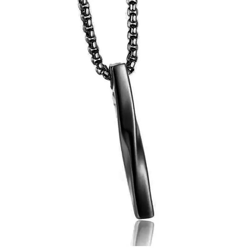 Black Vertical Bar Pendant Necklace For Men Online In Pakistan