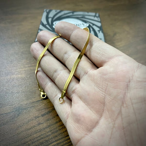 Light Weight 3mm Golden Flat Snake Bracelet For Men/Women
