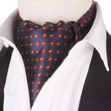 Load image into Gallery viewer, Blue and Maroon Floral paisley ascot cravat tie neck scarf for men in pakistan