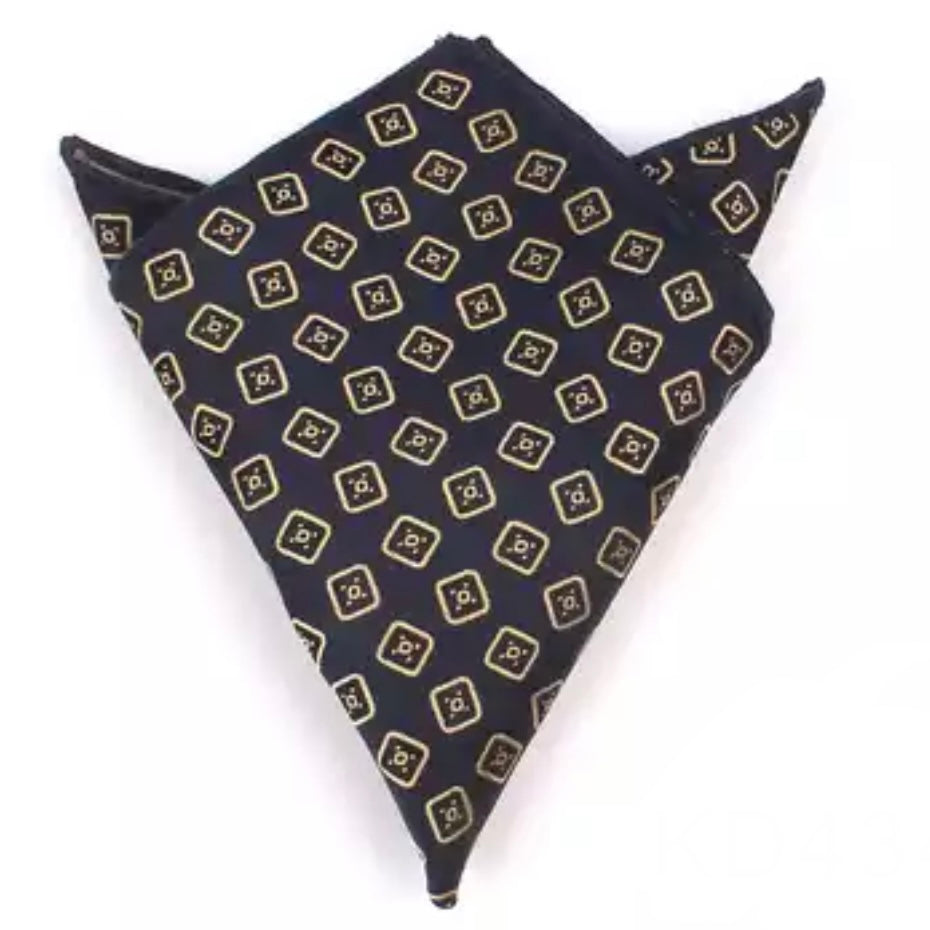 navy blue floral paisley pocket square for men in pakistan