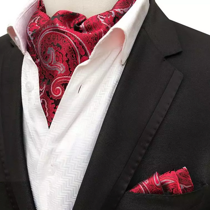 red paisley floral ascot tie in pakistan