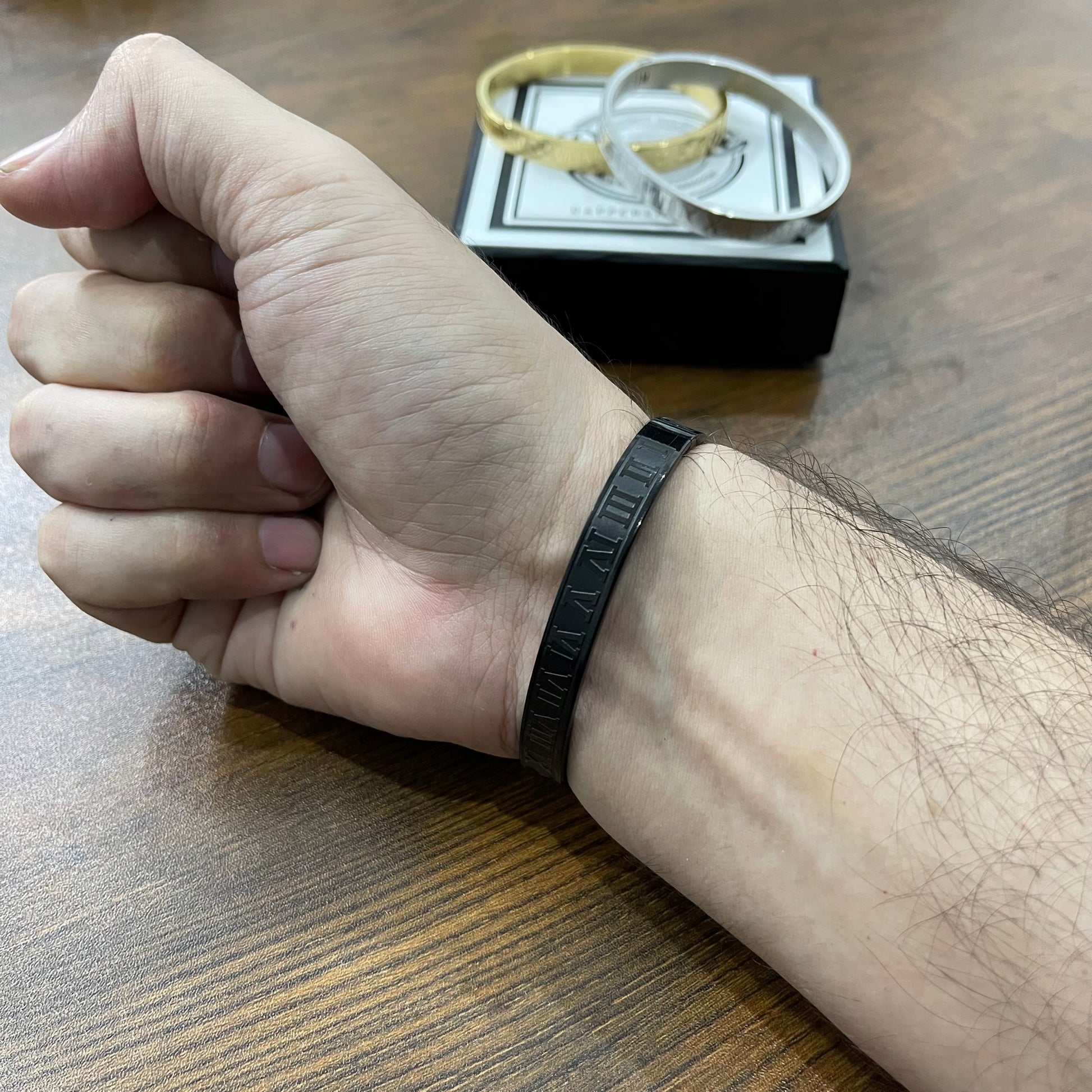 Black Steel Bracelet For Men