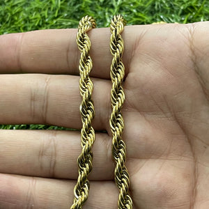 6mm golden twisted rope neck chain for men in pakistan