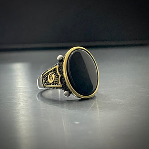 Black Oval Stone Turkish Ring For Men Online In Pakistan