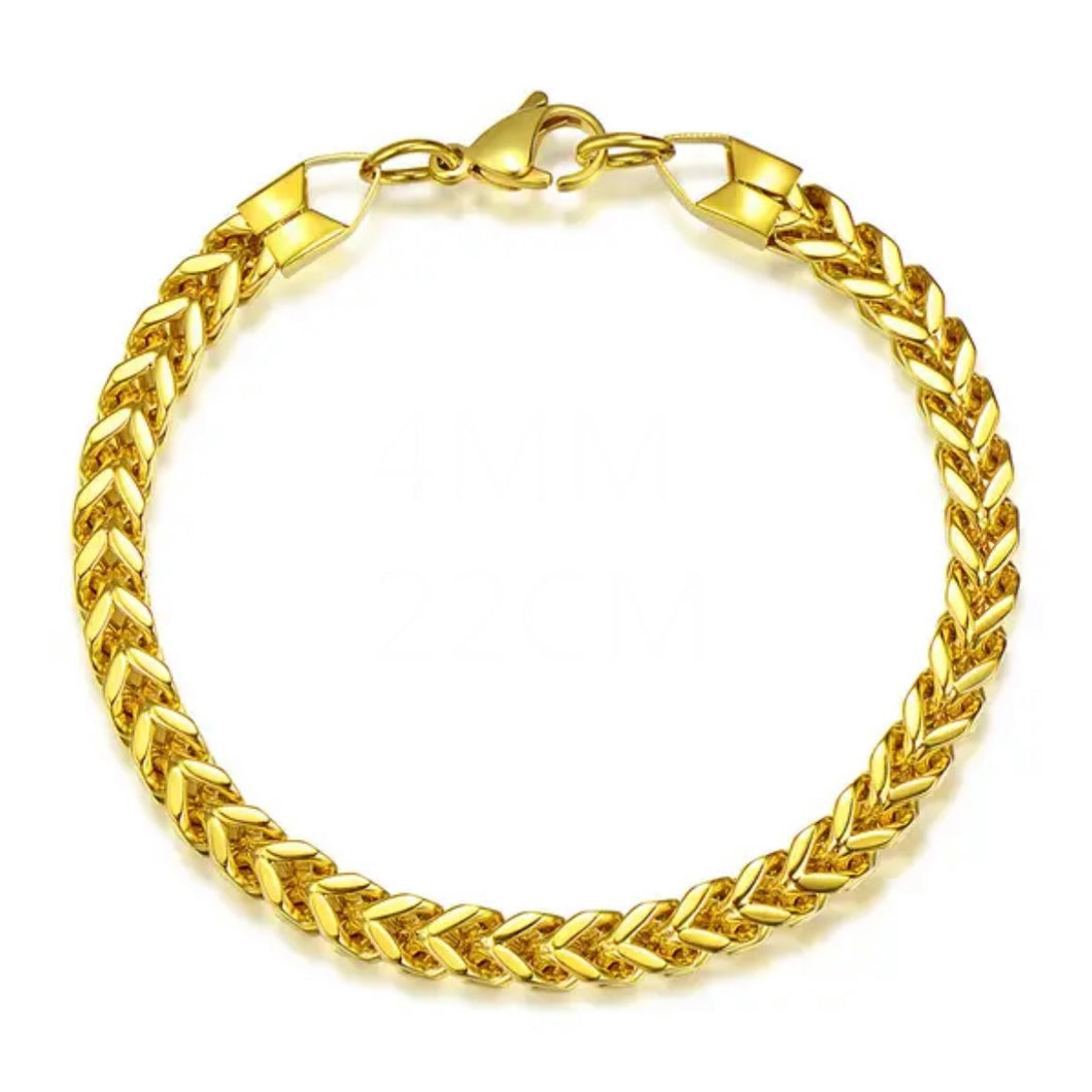 Golden Foxtail Wheat Chain Bracelet For Men In Pakistan