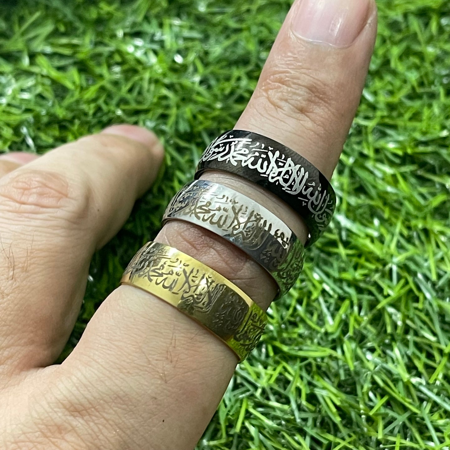 Kalma Islamic Ring For Men Women (Golden)