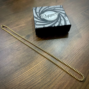 3mm Golden Box Chain Necklace For Men Women