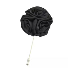 Load image into Gallery viewer, black flower lapel pin brooch online in pakistan