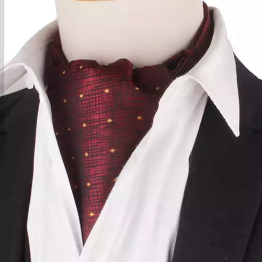 Maroon Floral paisley ascot cravat tie silk neck scarf for men in pakistan