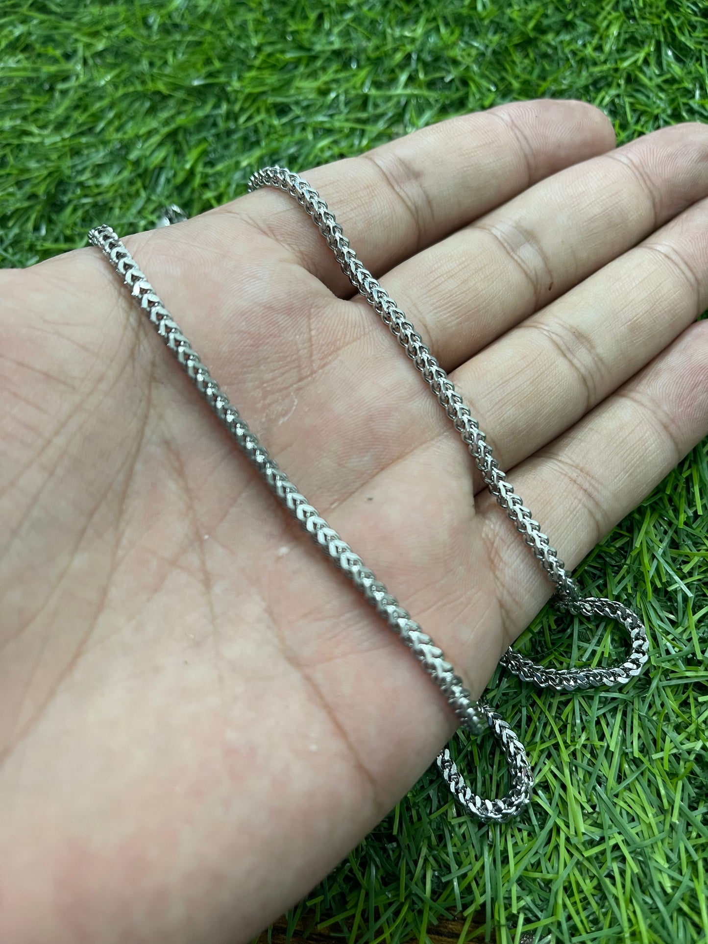 2mm Silver Square Foxtail Neck Chain For Men In Pakistan