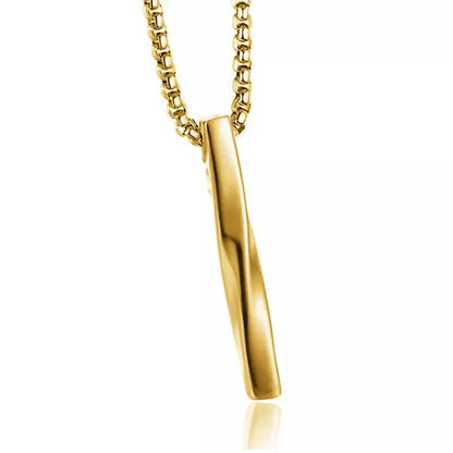 Golden Vertical Bar Pendant Necklace For Men Online In Pakistan
