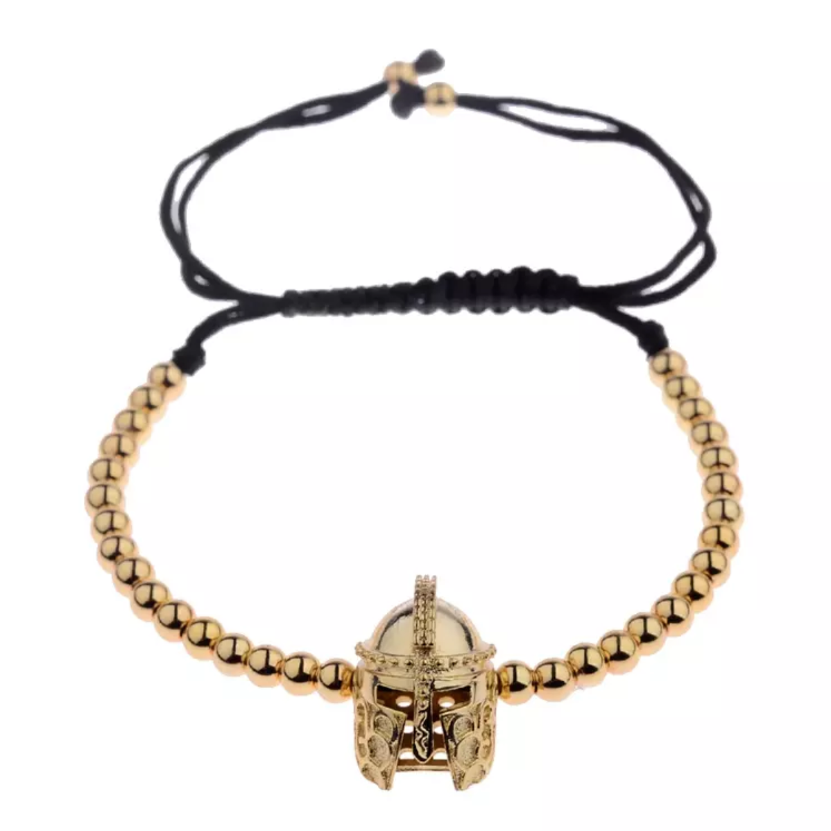 Gold Spartan Helmet Beads Bracelet