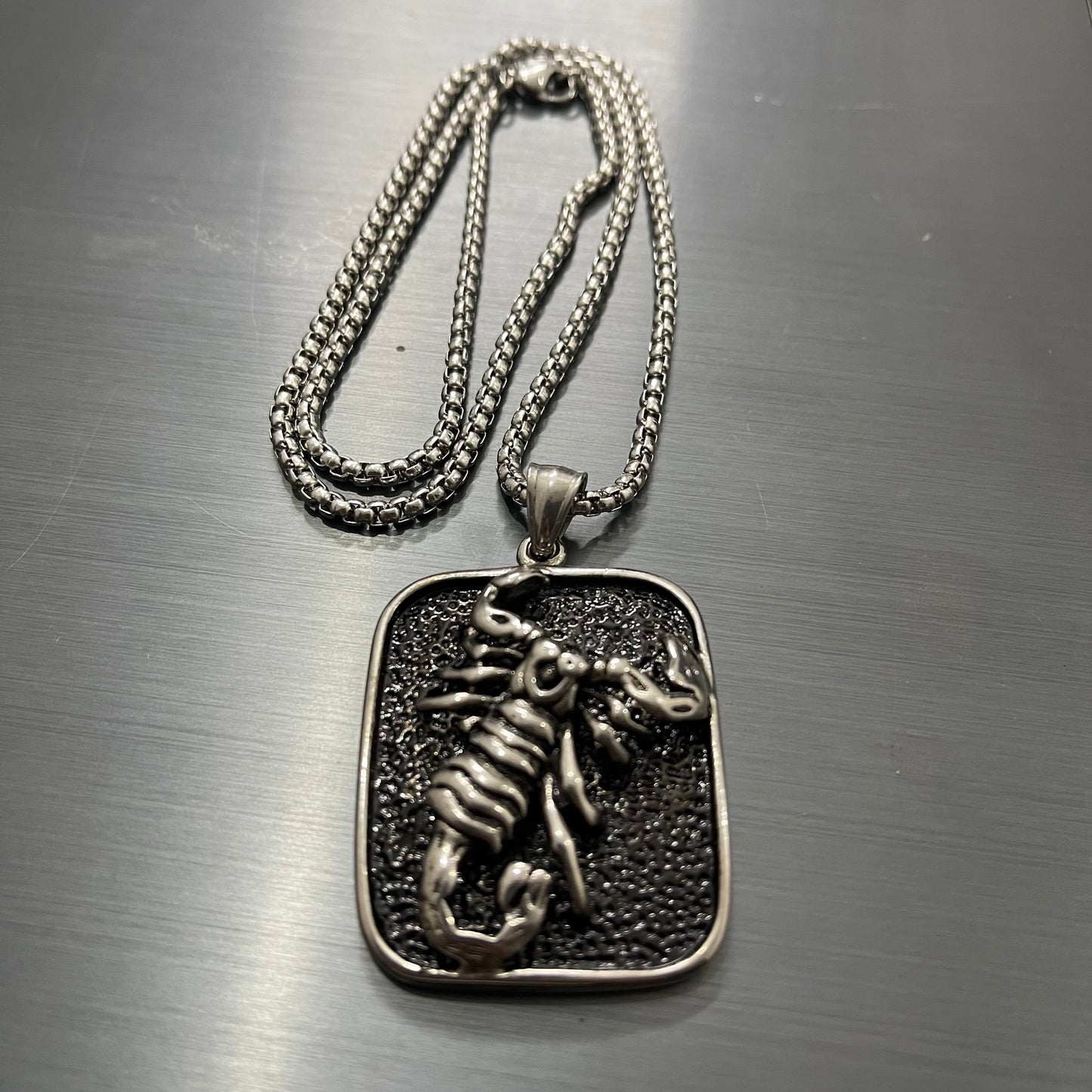 scorpio dog tag pendant necklace for men in pakistan