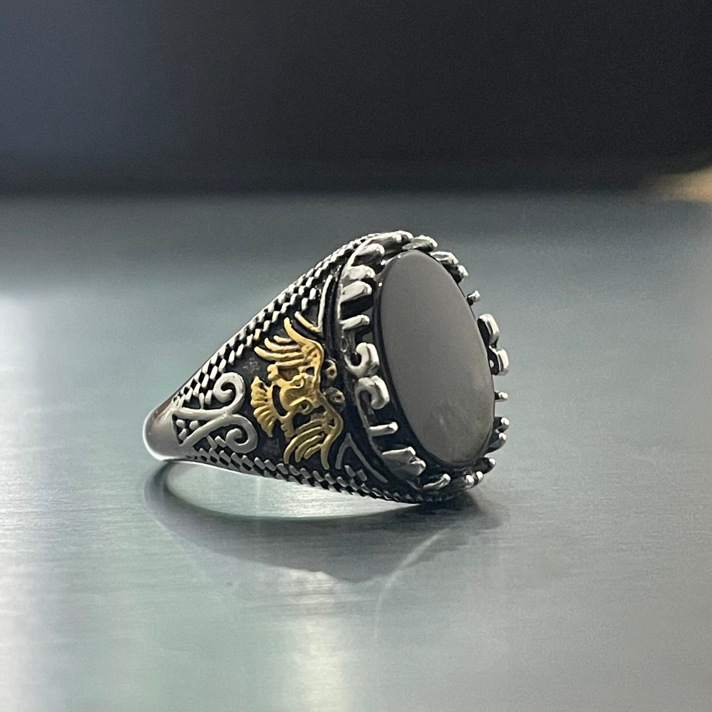 Silver kayi Ertugrul Turkish Titanium Ring Online In Pakistan | Dapper ...