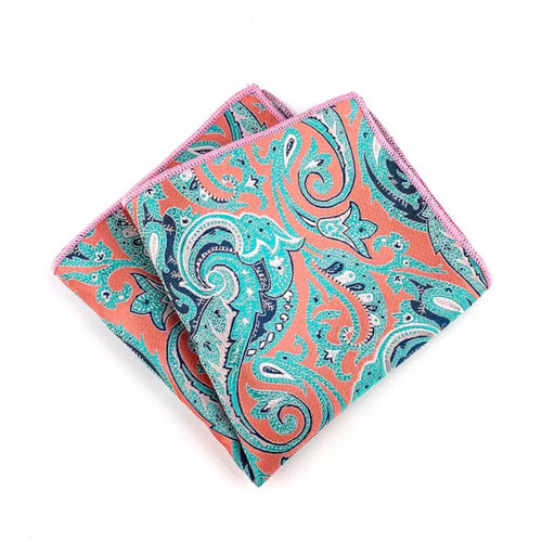 pink and green floral paisley pocket square for men in pakistan