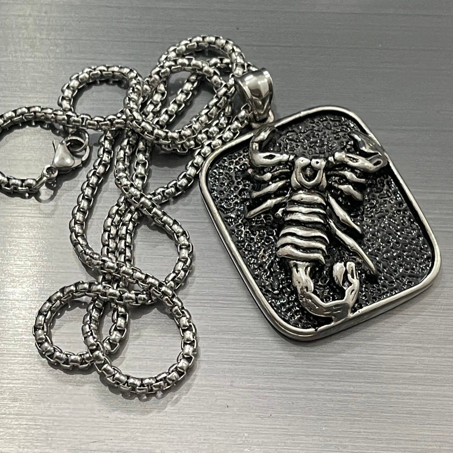 scorpio dog tag pendant necklace for men in pakistan