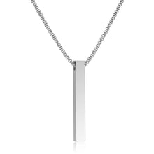 Load image into Gallery viewer, Silver Vertical Bar Pendant Necklace for Men Women