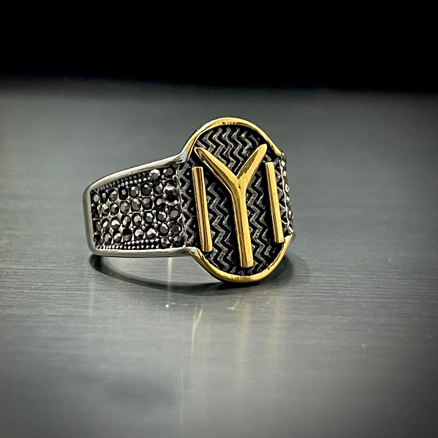 Silver kayi Ertugrul Turkish Titanium Ring Online In Pakistan | Dapper ...