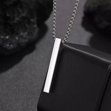 Load image into Gallery viewer, Silver Vertical Bar Pendant Necklace for Men Women