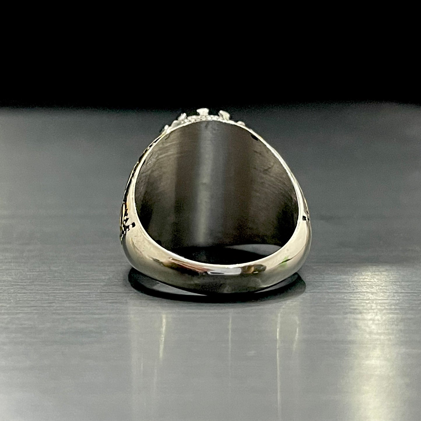 Black Oval Stone Turkish Ring For Men