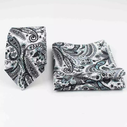 Multi Color Paisley Cotton Printed Tie Set