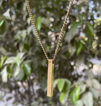 Golden Bar Pendant Necklace For Men In Pakistan