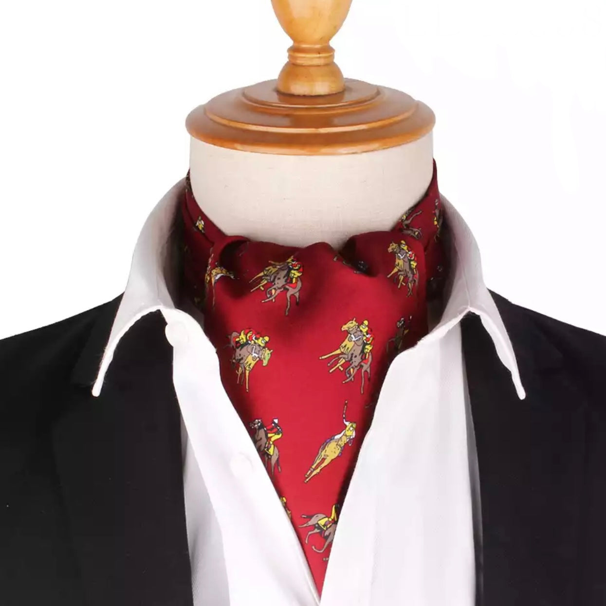 Maroon Jockey Silk ascot cravat tie silk neck scarf for men in pakistan