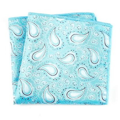 Sky Blue floral paisley pocket square for men in pakistan