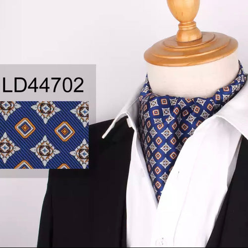 blue floral paisley ascot tie for men in pakistan