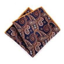 Load image into Gallery viewer, brown and golden pasley floral pocket square for men in pakistan