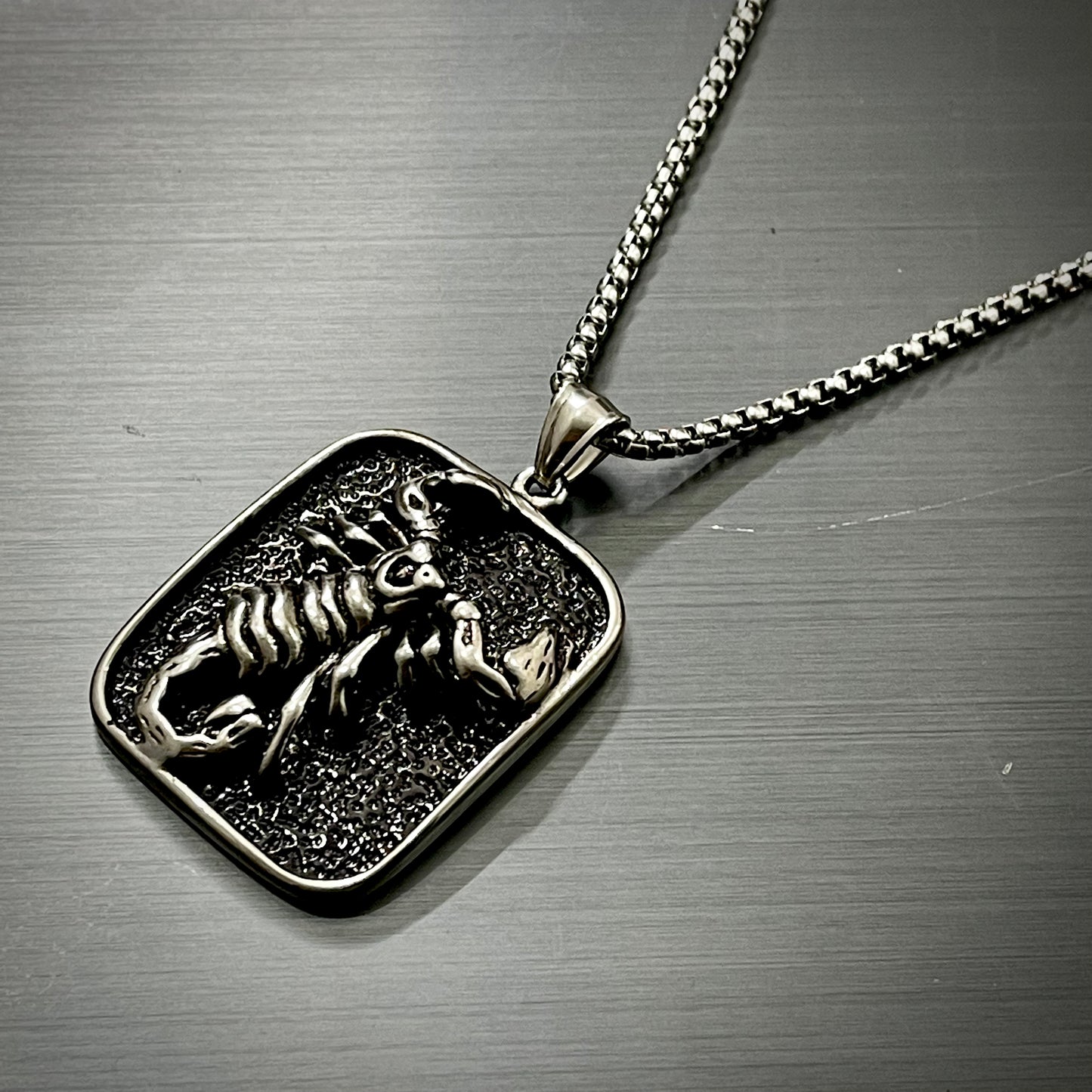 scorpio dog tag pendant necklace for men in pakistan