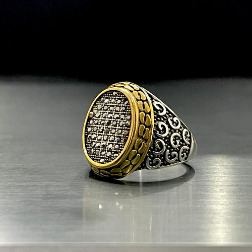 Cubic ircon oval turkish ring for men online in Pakistan