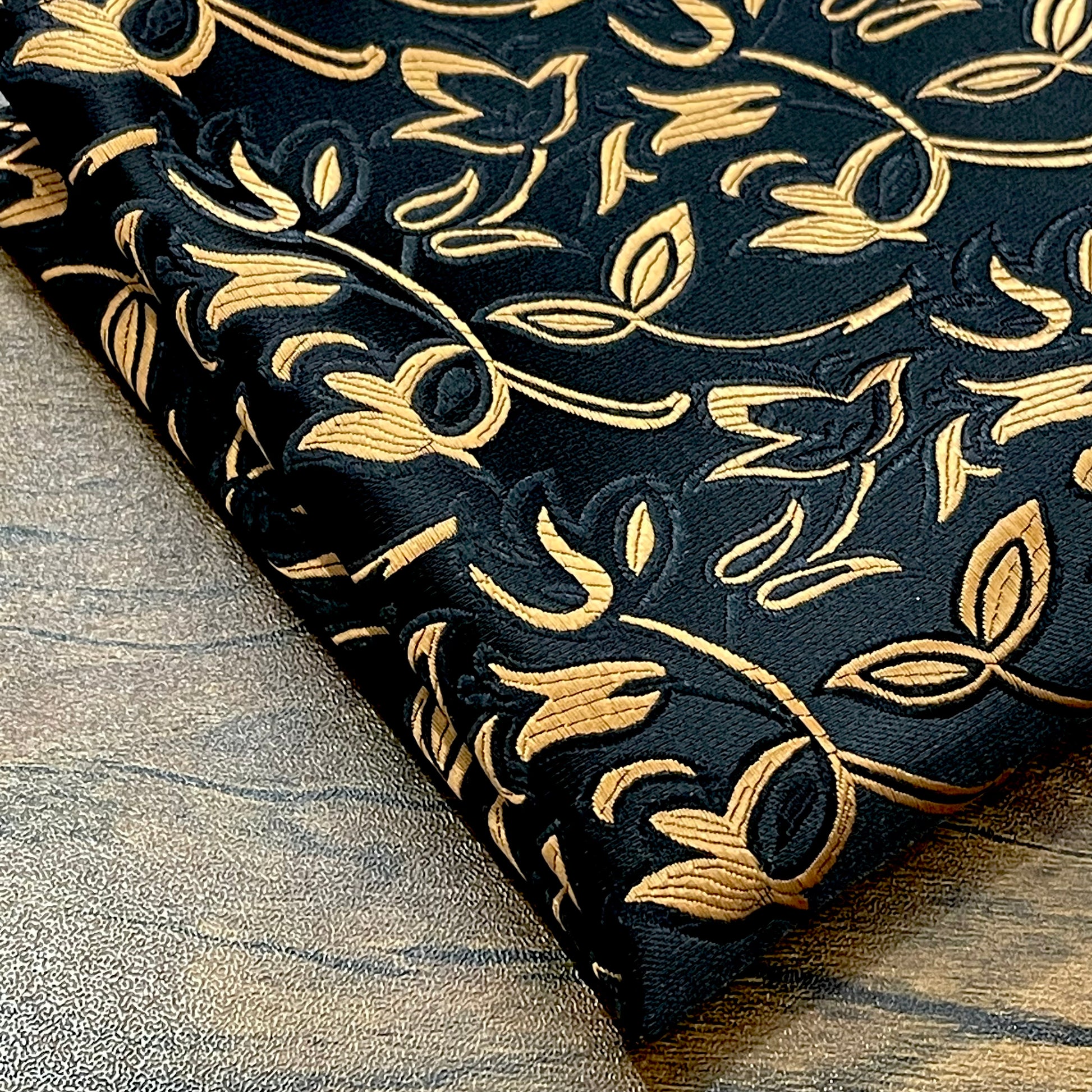 Golden Black Paisley Floral Pocket Square hankie For Men suit online In Pakistan