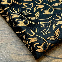 Load image into Gallery viewer, Golden Black Paisley Floral Pocket Square hankie For Men suit online In Pakistan