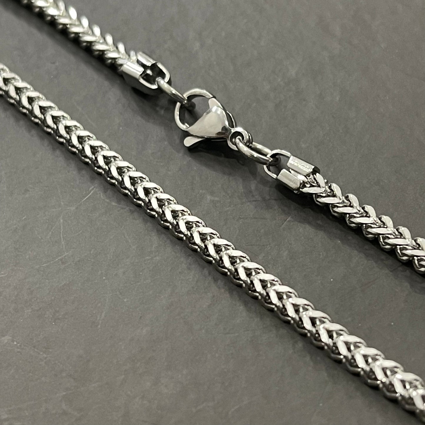 2mm Silver Square Foxtail Neck Chain For Men In Pakistan