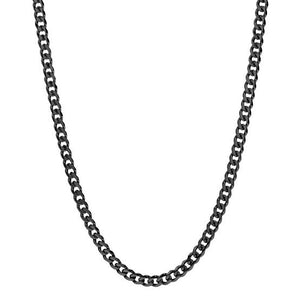 3mm Curb Neck Chain For Men Black