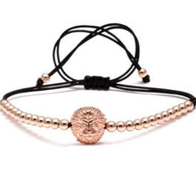 Load image into Gallery viewer, Rose Gold Lion Head Beads Bracelet