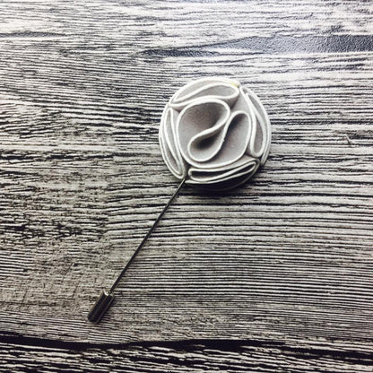 Grey Flower Lapel Pin