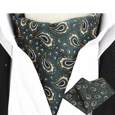 Green floral paisley ascot cravat tie neck scarf for men in pakistan