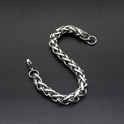 silver wheat link chain bracelet for men online in Pakistan