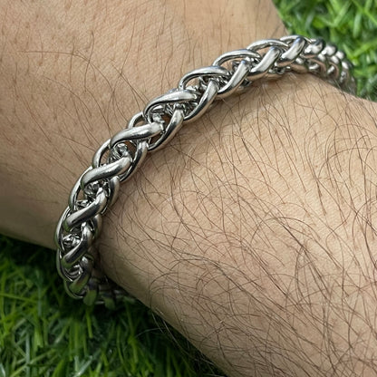 silver wheat link chain bracelet for men online in Pakistan