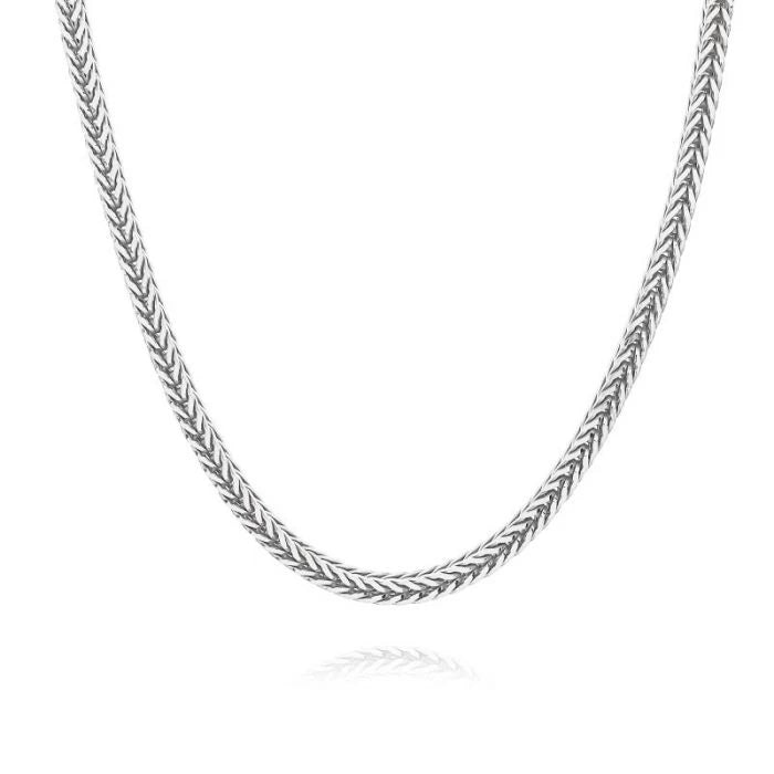 3mm Silver Square Foxtail Neck Chain For Men In Pakistan